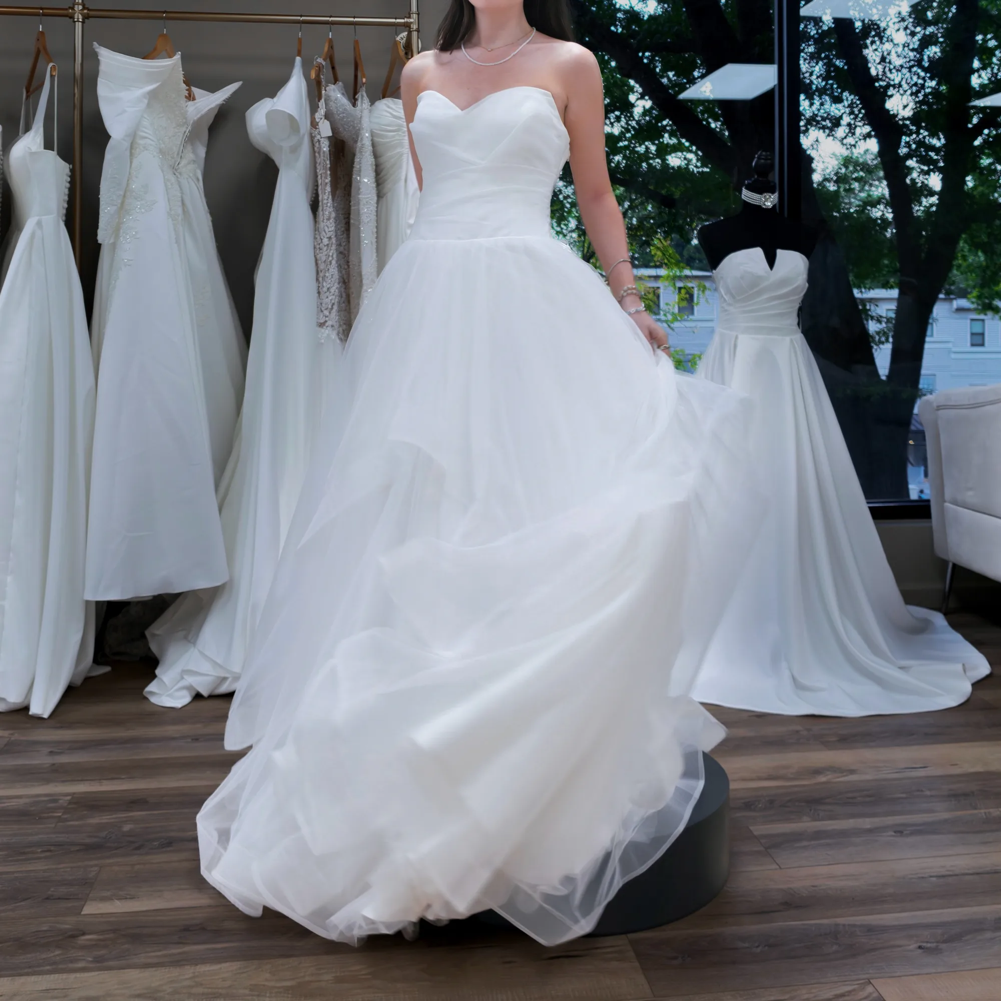 Isla ball gown wedding dress – layered tulle skirt in motion