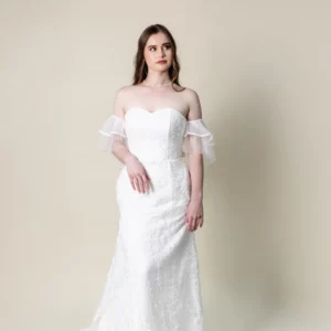 Sydney strapless sweetheart lace wedding dress front view