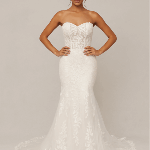Lindsay mermaid wedding dress front view, Laurel&Lace Bridals