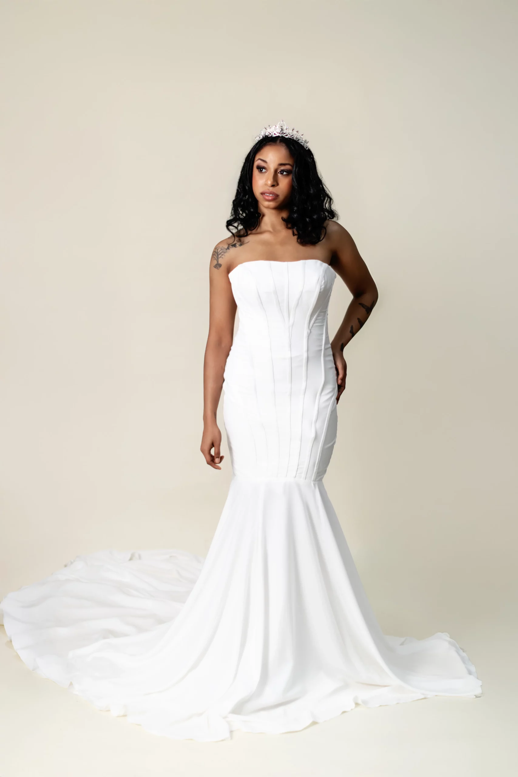 Elizabeth strapless mermaid wedding dress – front full view