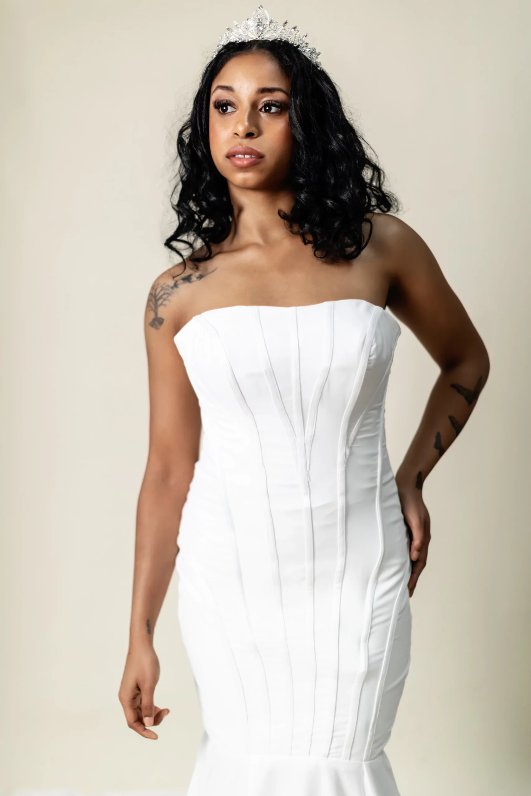 Elizabeth strapless mermaid wedding dress – front view