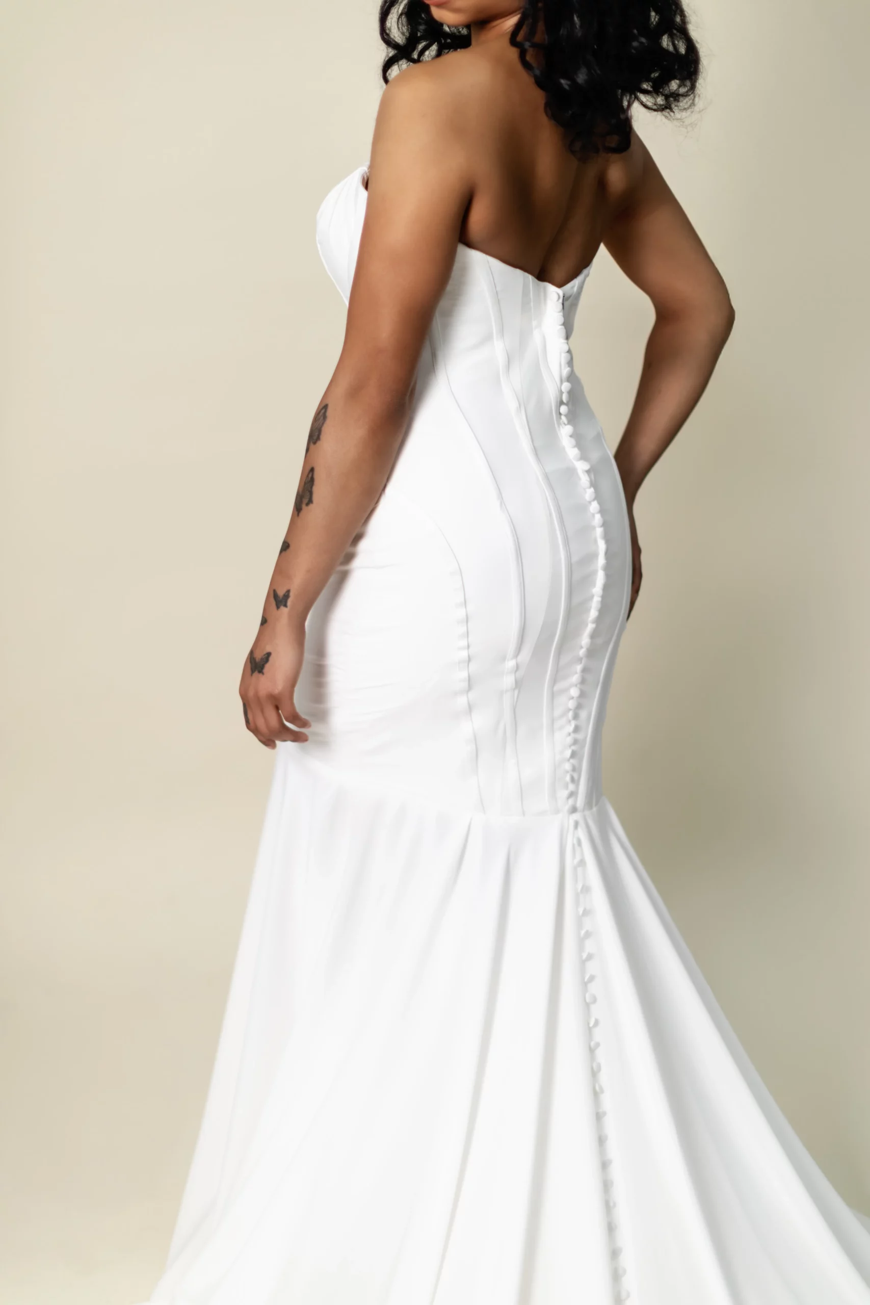 Elizabeth strapless mermaid wedding dress – back view