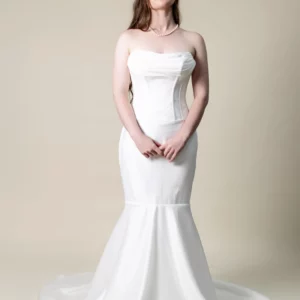 Sabrina strapless satin mermaid wedding dress – front view