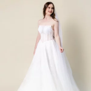 Arabella strapless lace ball gown wedding dress – front view