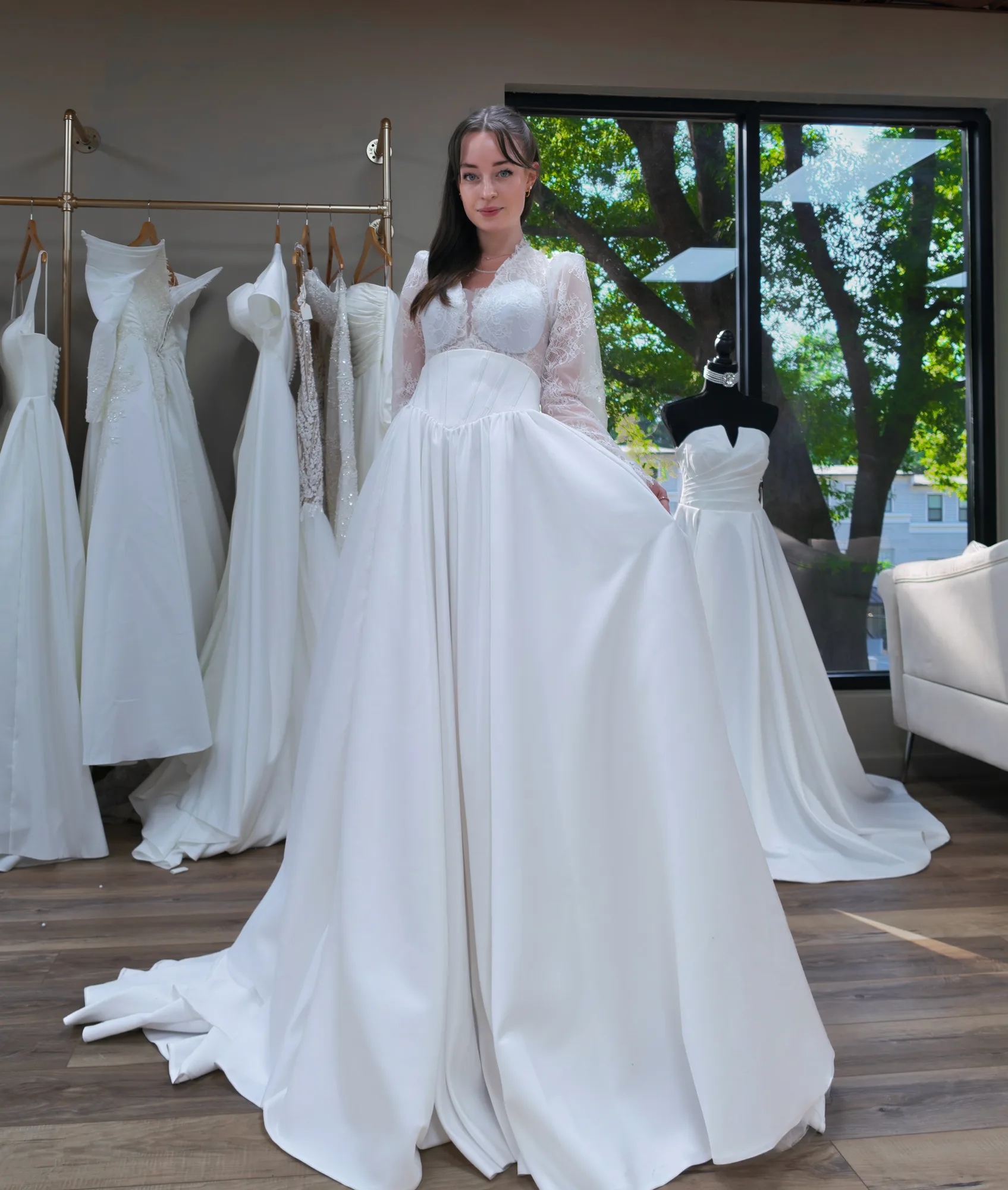 Sylvana Lace bodice and satin ball gown