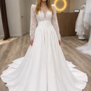 Sylvana lace ball gown wedding dress – front view